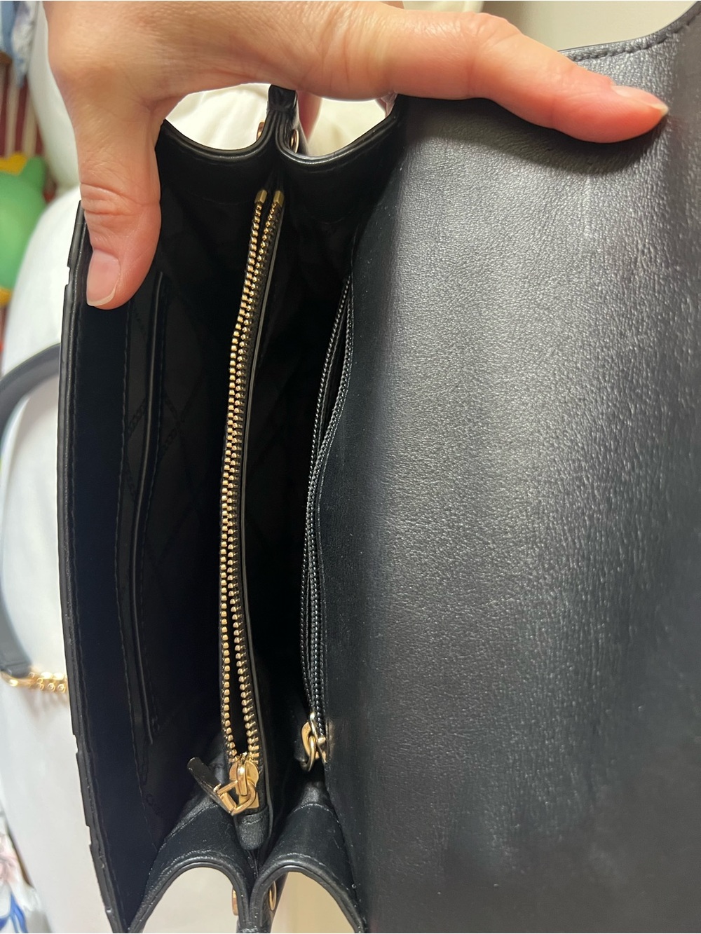 Michael Kors Whitney Black Leather Studded Grommet Chain Shoulder Crossbody Bag - Picture 10 of 14